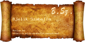 Bjelik Szabella névjegykártya